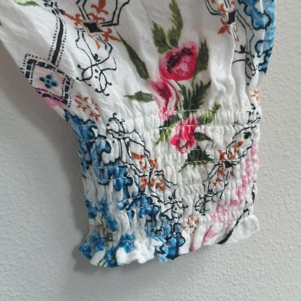 Jane + Delancey Multicolor Floral Patchwork Boho Long Sleeve Blouse - Picture 8 of 9